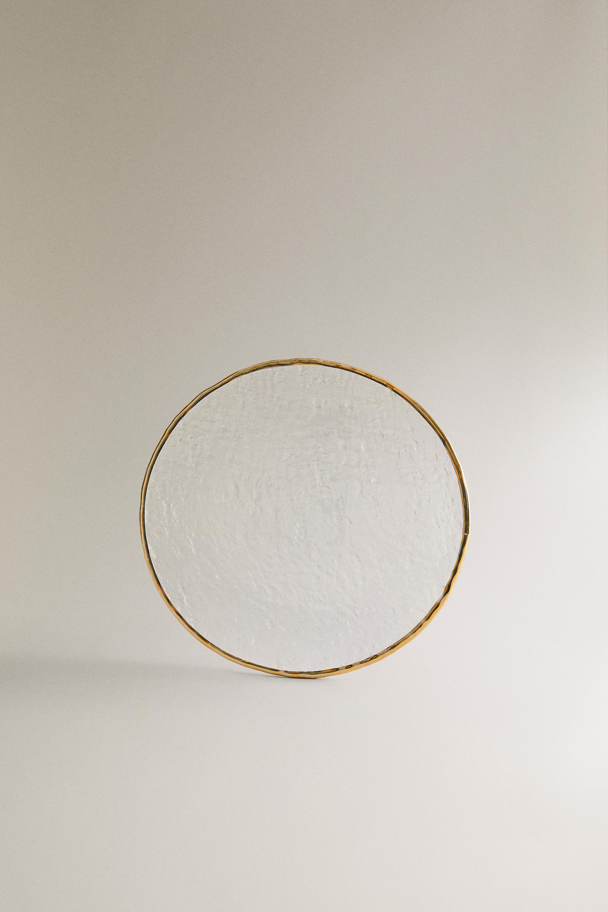 ASSIETTE À PAIN VERRE RELIEF BORD DORÉ